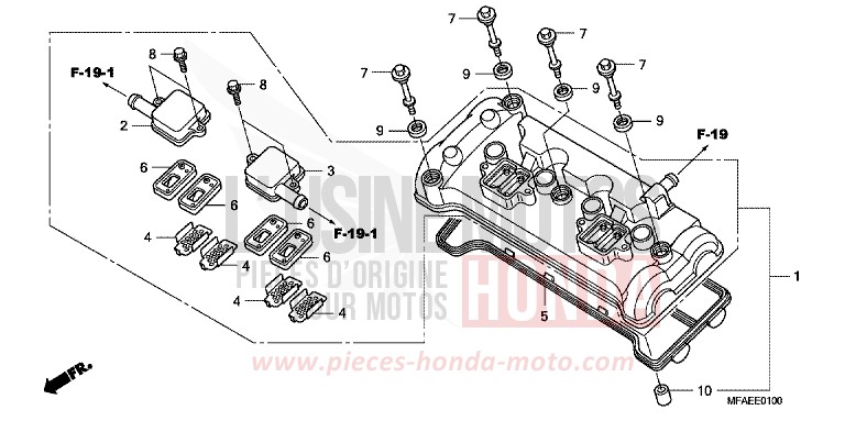 CYLINDER HEAD COVER for CBF1000 ABS QUASAR SILVER METALLIC (NHA48) from 2010